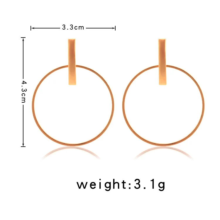 Metal grande argola banhado a prata ouro preto simples geométrica balançar brincos femininos brincos de gota