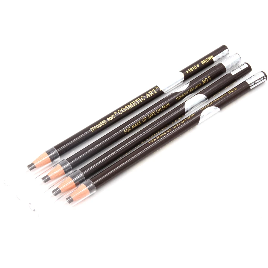 4 Pieces/Lot Pull Eyebrow Waterproof Pencil For Permanent Eyebrow Cosmetic Beauty Makeup Brown Free Shipping