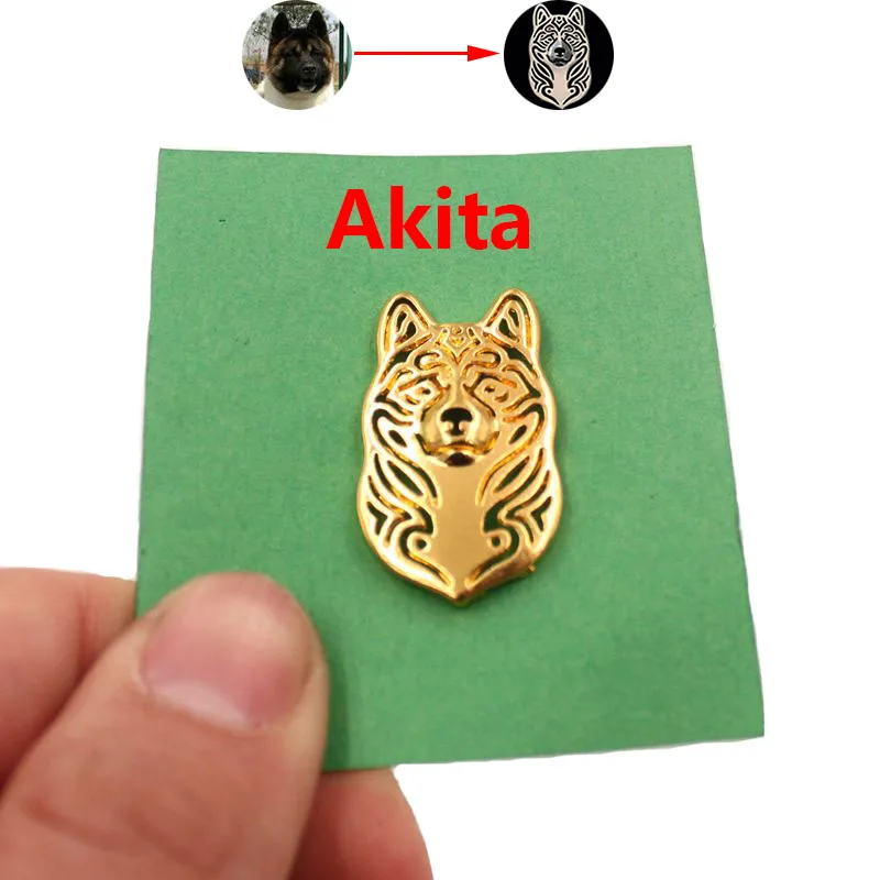 Mdogm Akita Dog Animal Brooches And Pins  Suit Cute Metal Funny Small Father Collar Badges Gift For Male Men B074