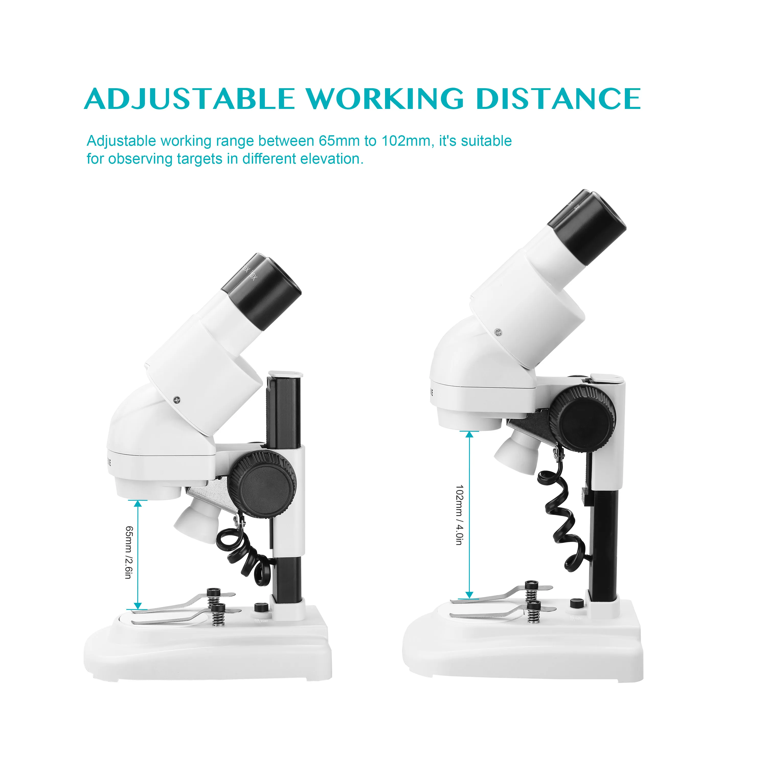 AOMEKIE 20X Binocular Stereo Microscope Top LED Illumination PCB Solder Phone Repair Tool Wide Field Eyepieces with Eyecups