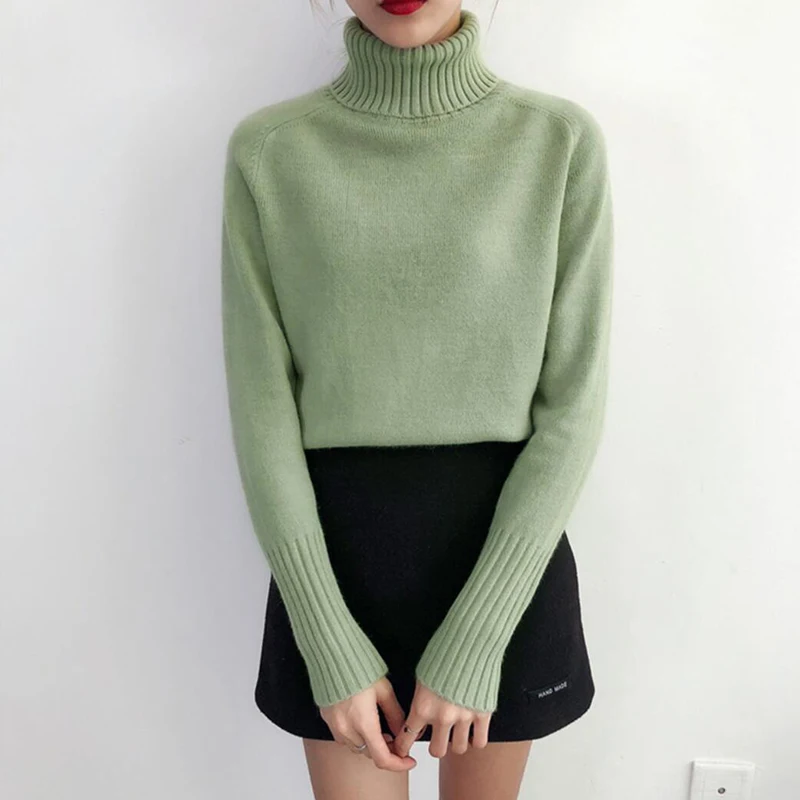 high quality women Sweater Turtleneck Autumn Winter Cashmere Knitted Sweater And Pullover Female Tricot Jersey Jumper Pull Femme