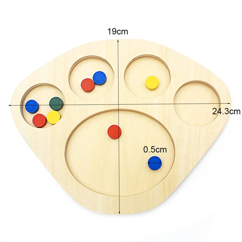 Toddler Montessori Color Sorting gioco da tavolo giocattolo per bambini in legno per bambini colori e forme round gioco educativo di smistamento dei colori