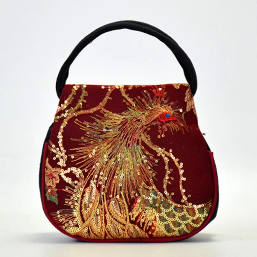 

2019 new Yunnan ethnic embroidery bag embroidered bag peacock embroidery mini ladies handbag