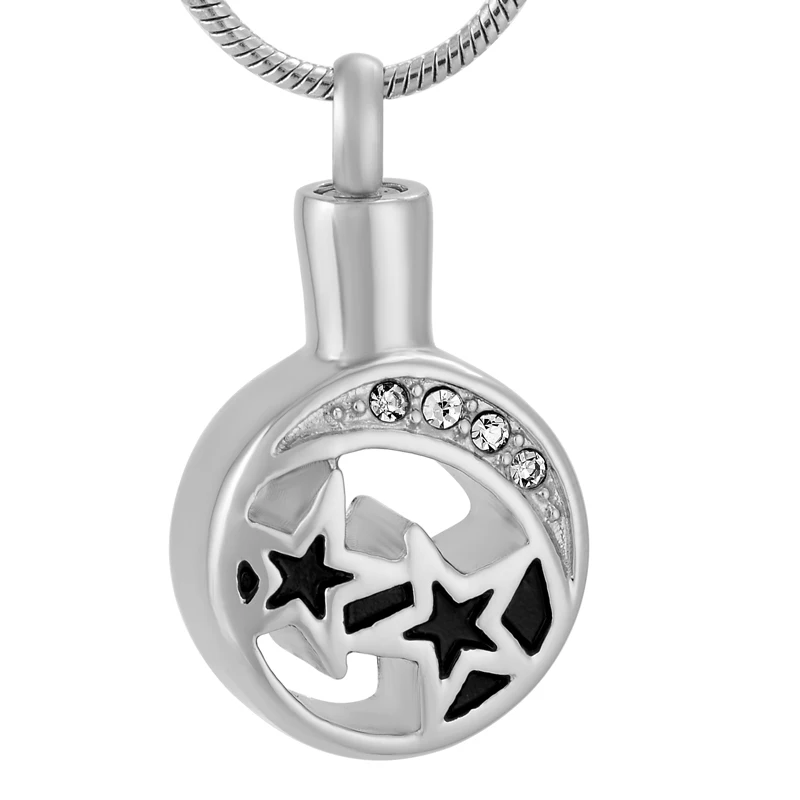 IJD9624 Round Shaped 316L Stainless Steel Cremation Urn Jewelry To Put Ashes In -Keepsake Memorial Pendant Necklace For Human