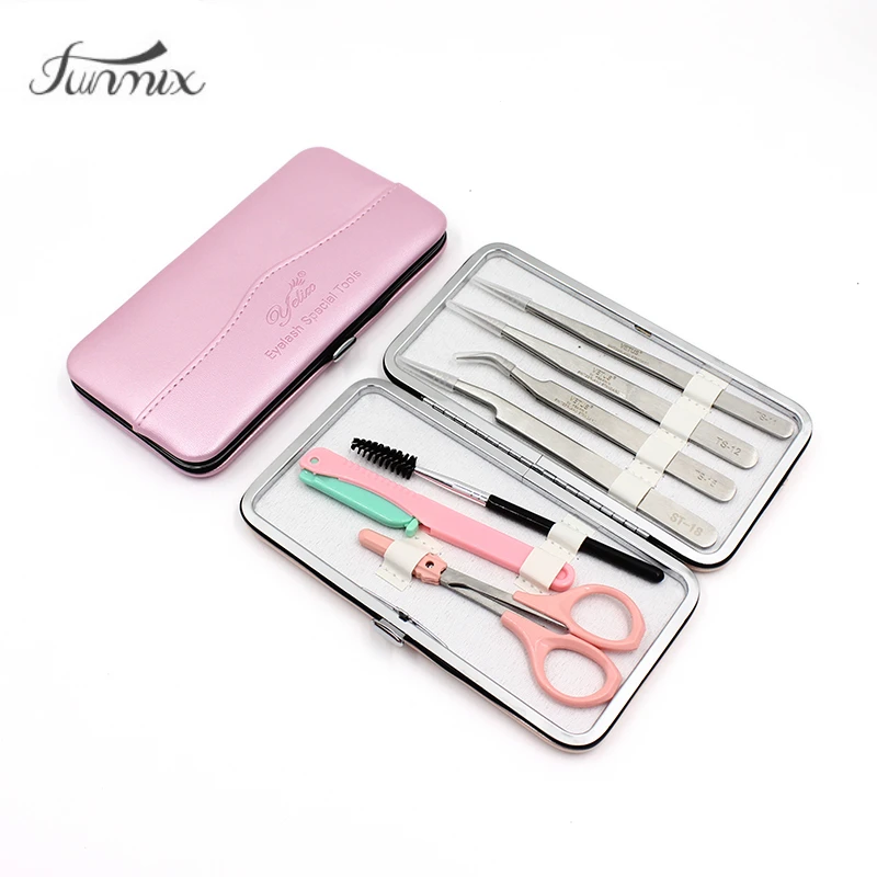 FUNMIX Make-up-tools tasche lagerung für wimpern extensions pinzette wimpern extensions kit und fall tools für pinzette