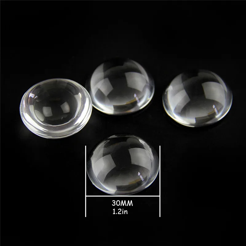 

1.2 Inch 10pcs Clear Crystal Transparent Flatback Glass Half Sphere Ball Cabochon Free Shipping