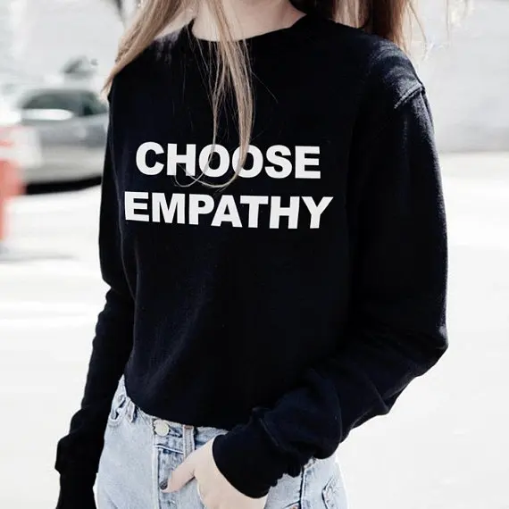 Skuggnas Wählen Empathie Sweatshirt Crew Neck Frauen Jumper Mode Tumblr Casual Tops Lange Hülse ästhetische Hoodie Drop schiff