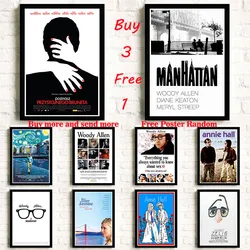 Woody Allen White Coated Paper Movie Poster Wall Sticker Home Decora wall sticker Frameless