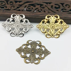 20pcs 30x42mm  Filigree  flower  Wraps Metal Charms For Embellishment Scrapbook  DIY Jewelry Metal Craft  Cosplay accessories