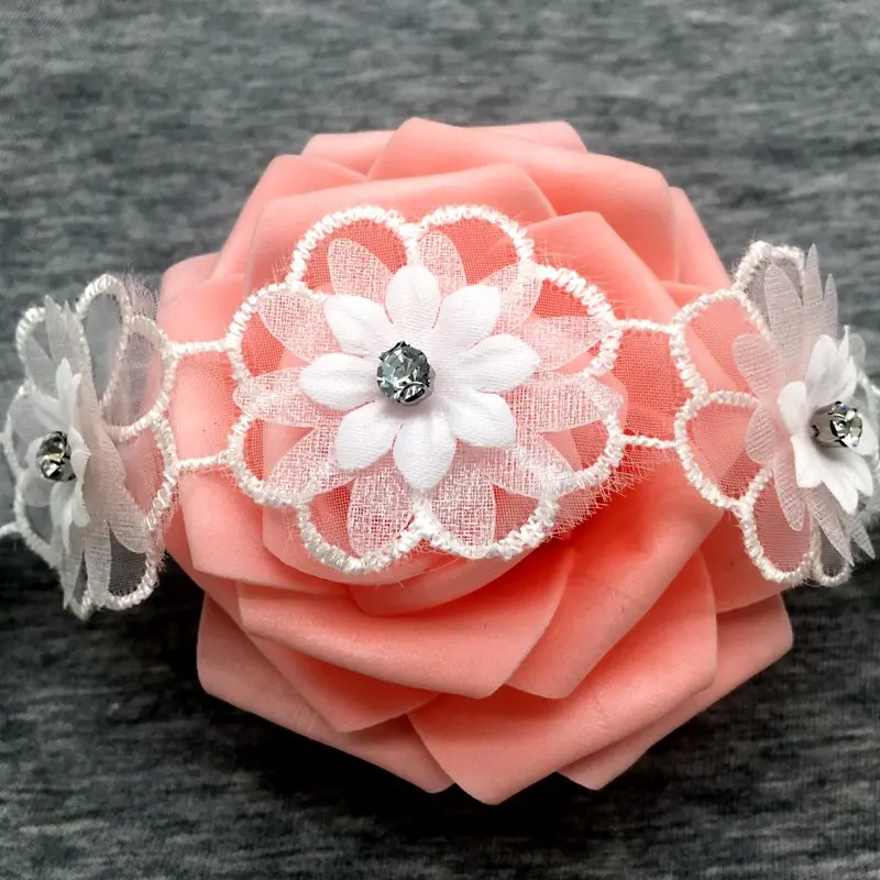 

1 Yard Vintage Rhinestone Lotus Flowers Lace Trim Fabric Ribbon Applique Sewing Patch Craft for Clothing Child Wedding Dress DIY