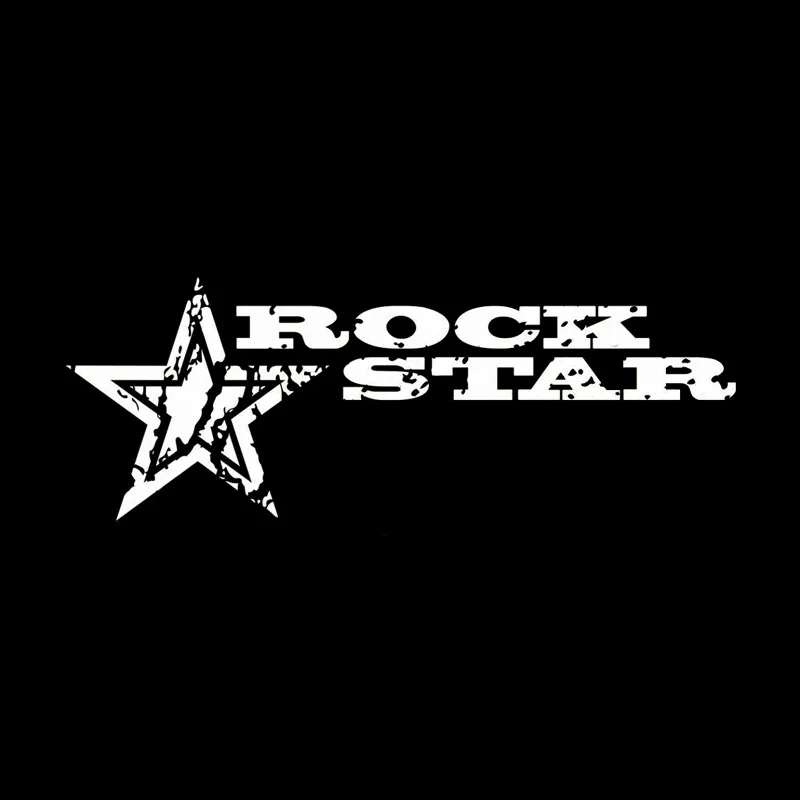 YJZT 16.2CM*5.9CM Interesting text Rock Star Rock Music Vinyl  Black/Silver Car Sticker C22-0742