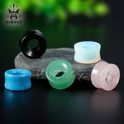 KUBOOZ Stone Piercing Ear Plugs Tunnels Gauges Stretcher Flesh Earrings Body Jewelry Expander Fashion Gift Women Men 2PCS/Lot