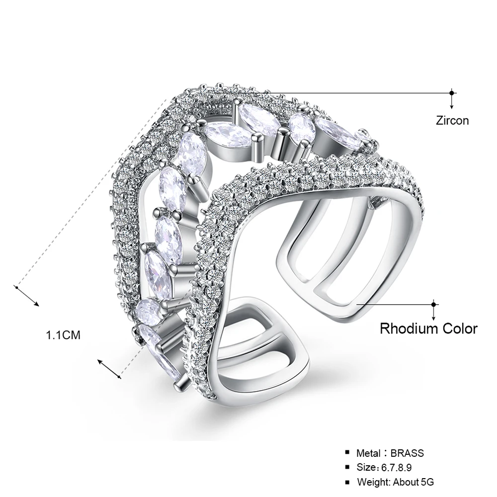 YLMyself Crystal Rings for Women Trendy Jewelry White Stone Fashion Accessories Gift Wholesale