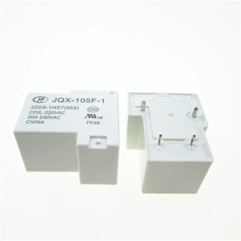 NEW 220VAC relay JQX-105F-1-220A-1HST 220VAC HF105F JQX-105F-1 220A-1HST 220VAC AC220V 220V 30A 240VAC 4PIN