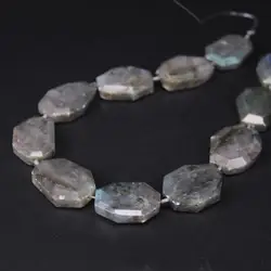 11PCS/strand Flash Labradorite Faceted Slab Nugget Loose Beads,Cut Natural Stone Gems Slice Pendant Jewelry Making 19-24x25-31mm