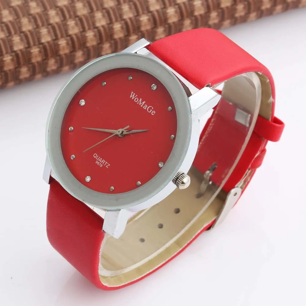 Fashion Brand Womage Watch Casual Women Watches Leather Band Quartz Watch White Watches Women Ladies Watches relogio feminino