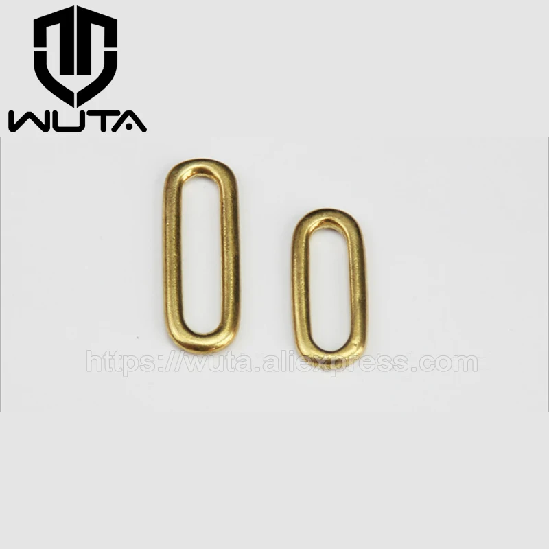 WUTA 2Pcs Solid Brass Rectangle Loop Ring Metal Square Buckle Bag Luggage Belt Keeper DIY Leather Craft Accessories