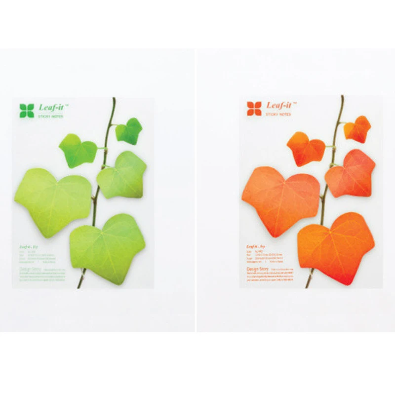 Lifelike leaves Creative Sticky Notes classroom Memo Pad Paper Sticker Gift leaf Wall stickers Fridge sticker N times