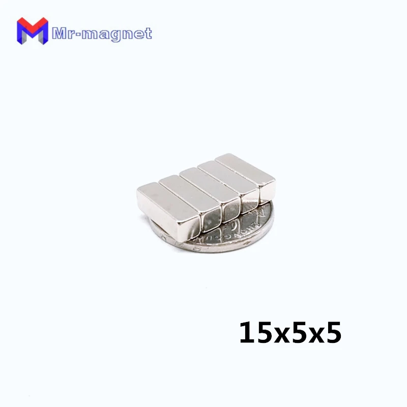 

50pcs high quality 15x5x5mm Super strong neo neodymium magnet 15x5x5, NdFeB magnet 15*5*5mm, 15mm x 5mm x 5mm magnets