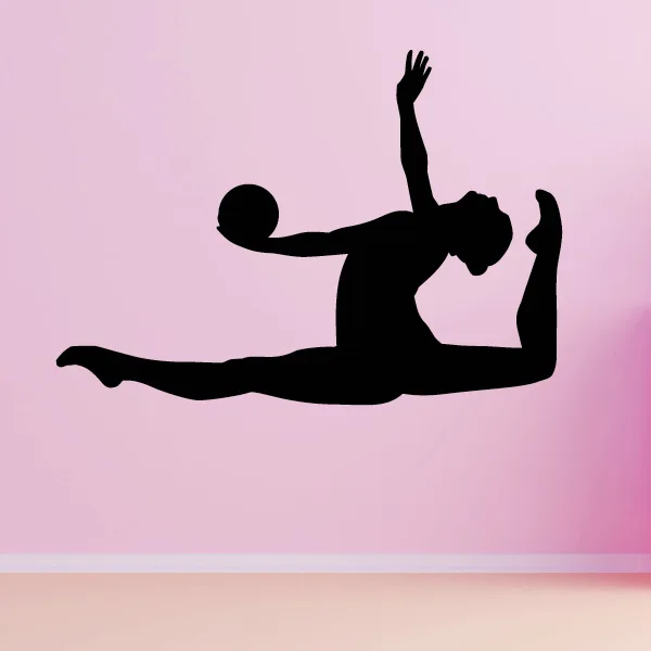 Rhythmic Gymnastics Ball Leap Art Sticker Wallpaper For Bedroom Custom Color Available Vinyl Home Decals For Gym Studio  ZA011