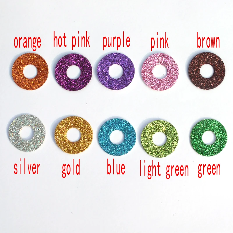 20pcs/lot 9mm/10mm/12mm/13mm/15mm/18mm/20mm24mm tiny round plastic clear toy safety eyes + glitter Nonwovens + white hard washer