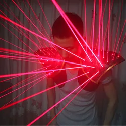 Red Laser Suit LED Vest  Waistcoat  Gloves Glasses predator Costume Stage Dancer LED Robot Iron Soldier Wearing Cosplay Suit