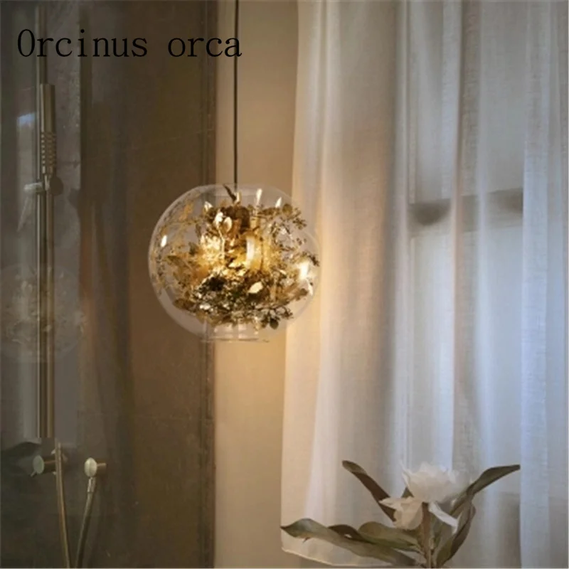 

Nordic modern simple living room chandelier creative bedroom dream warm glass chandelier Postage free