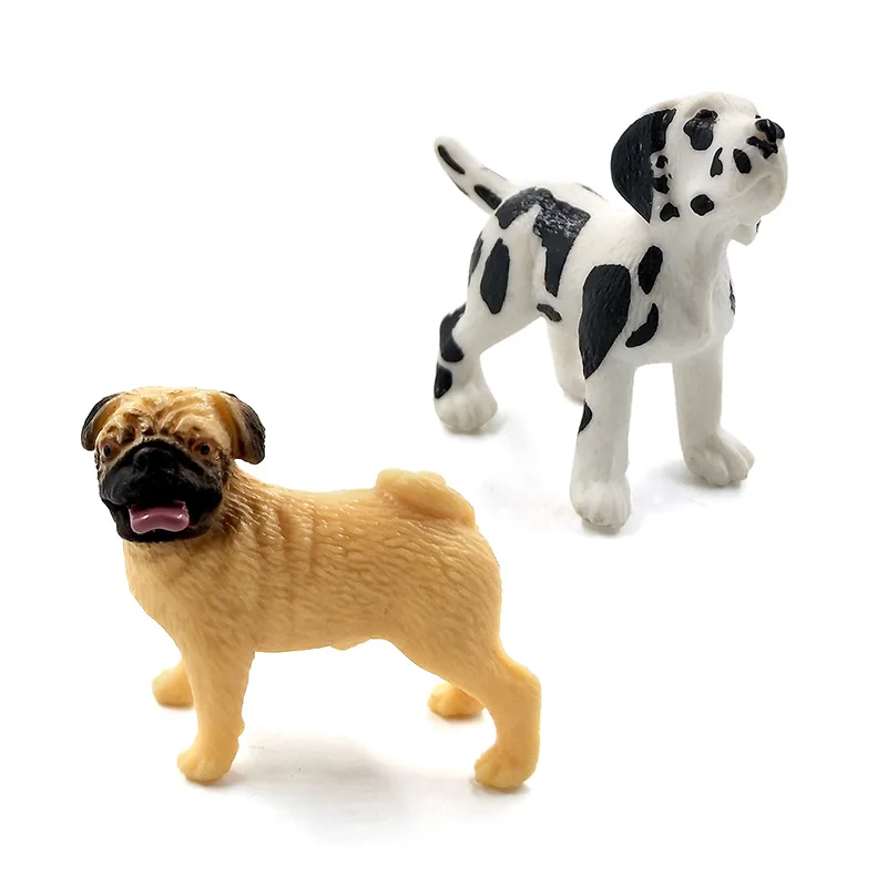 Simulation Mini hound dalmatian pug dog miniature figurine animal Model home decor fairy garden decoration accessories modern