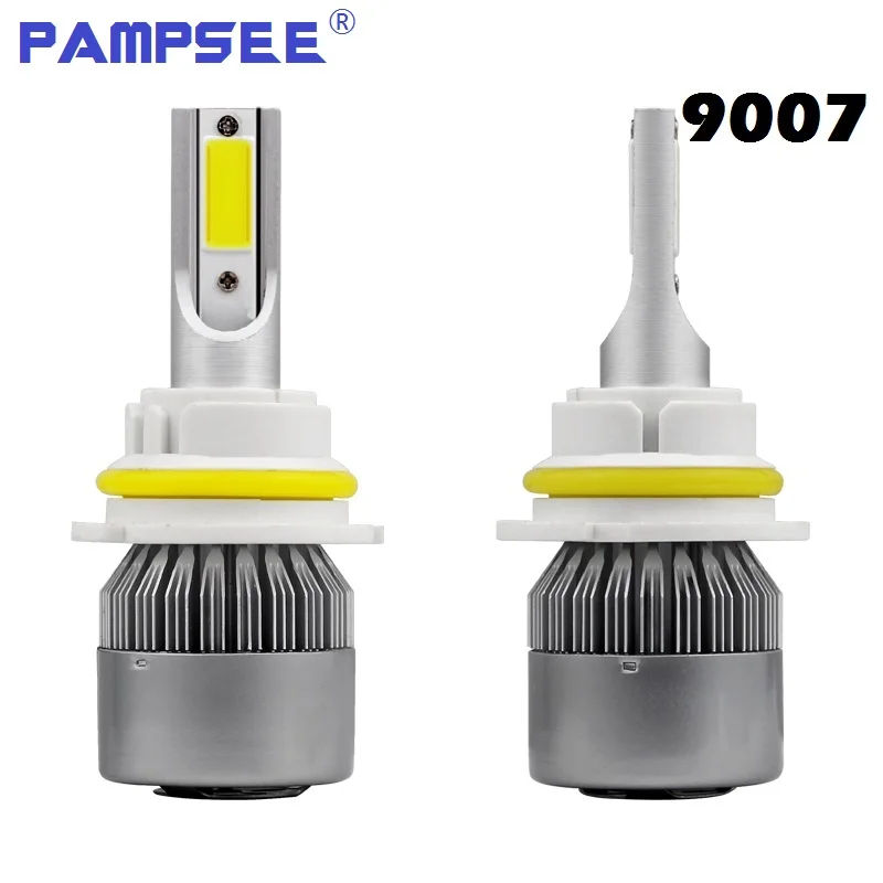 

C6 Car LED Headlight Bulbs 72W 7600LM COB Chips LED H7 9007/HB5 Hi Lo Beam Automobile Headlamp 6000K 12V for Toyota Corolla Kia