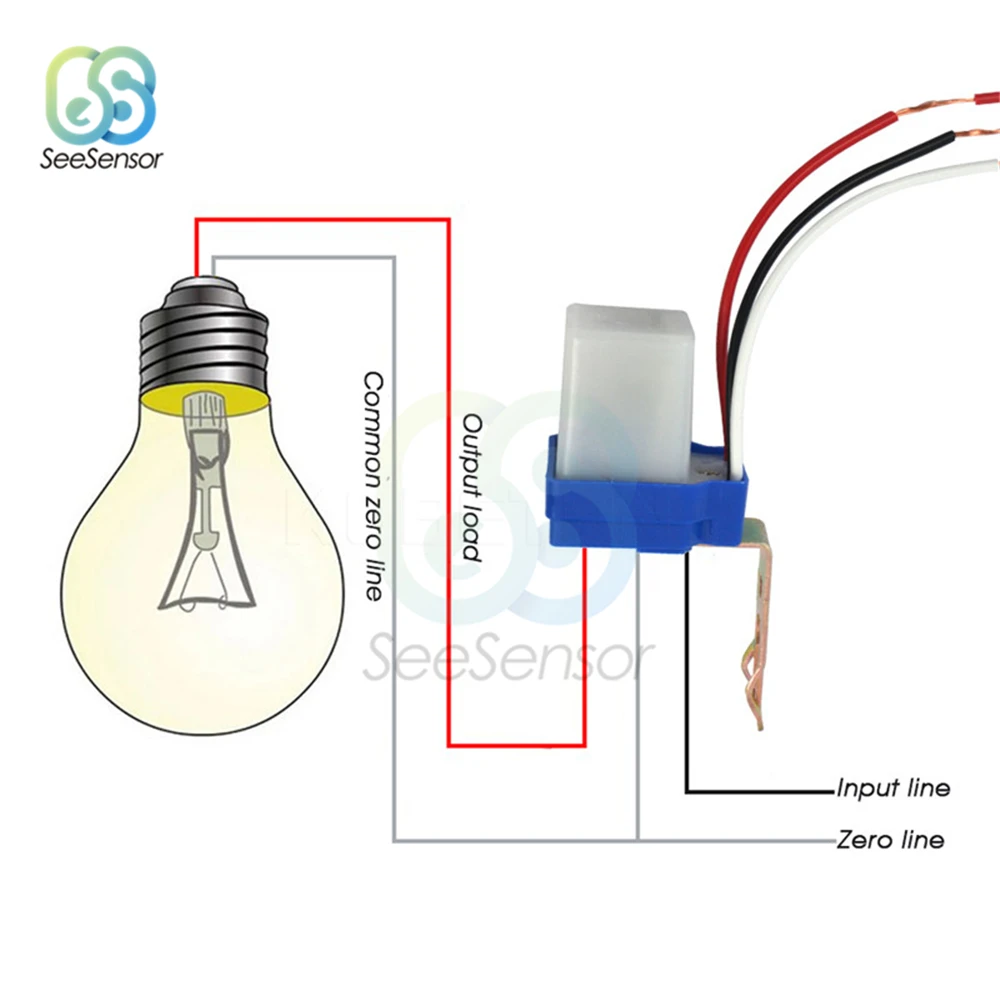 Automatic On Off Photocell Street Lamp Light Switch Controller Photo Control Photoswitch Sensor Switch 12V 24V 220V 50-60Hz 10A