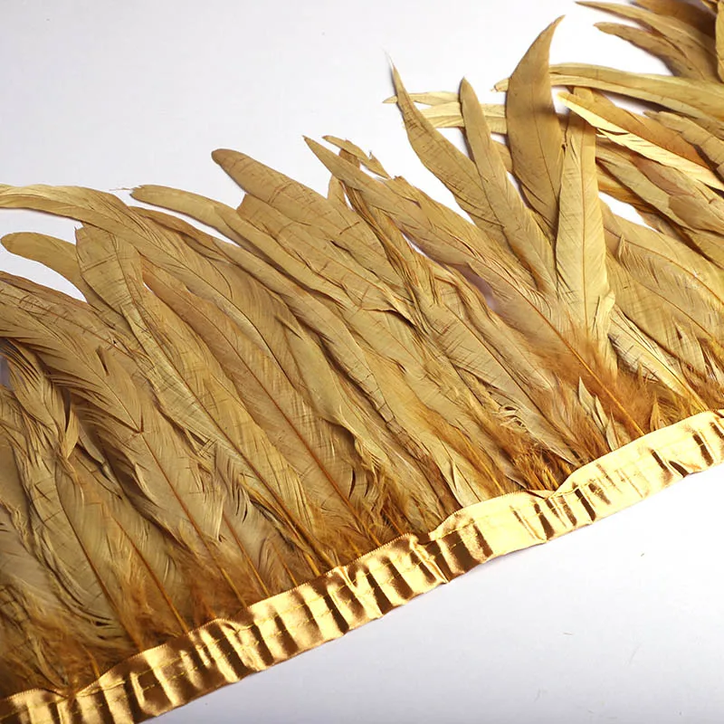 

Beatiful 4Yards Cock tail feathers Trim Fringe 30-35cm/12-14inch Width Apparel Decorative Craft Feather Trim Feather Ribbon DIY