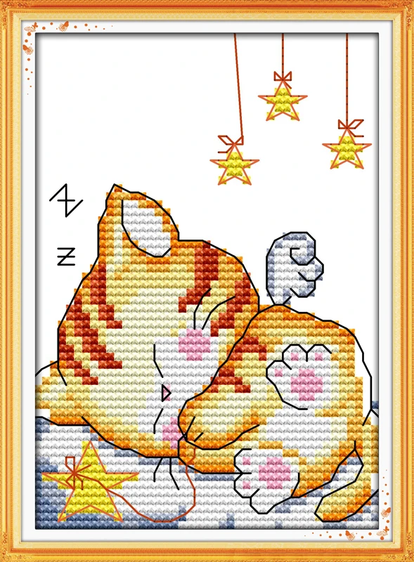 Drift off into slumber cross stitch kit 14ct 11ct count print canvas stitches embroidery DIY handmade needlework plus