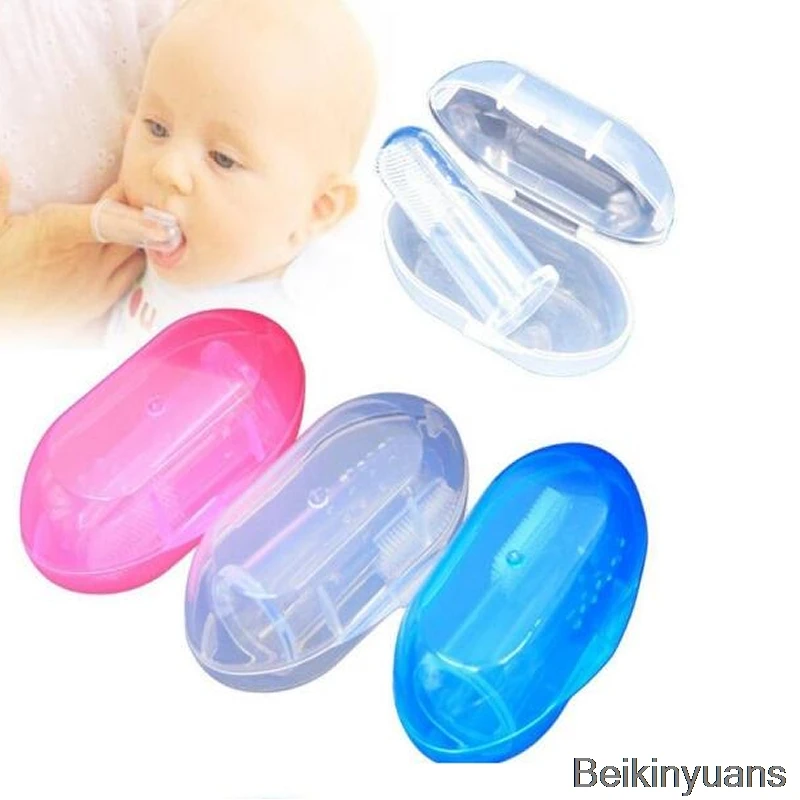 

Baby soft finger toothbrush baby oral tooth cleaning care hygiene teethers baby dental care trainning finger toothbrush with box