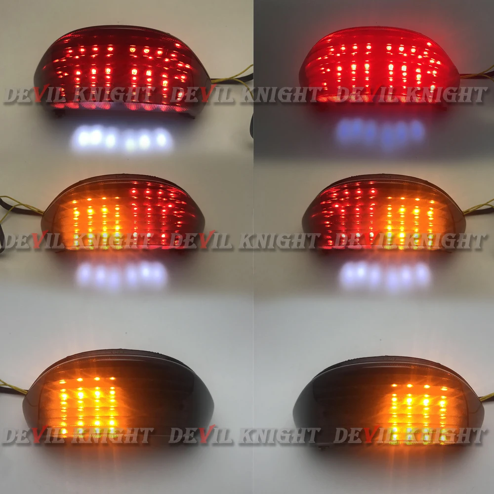 For 00-05 Kawasaki Ninja ZX12R ZX 12R LED Tail Brake Light Rear Turn Signals Indicator Integrated Lamp 2000 2001 2002 2003-2005