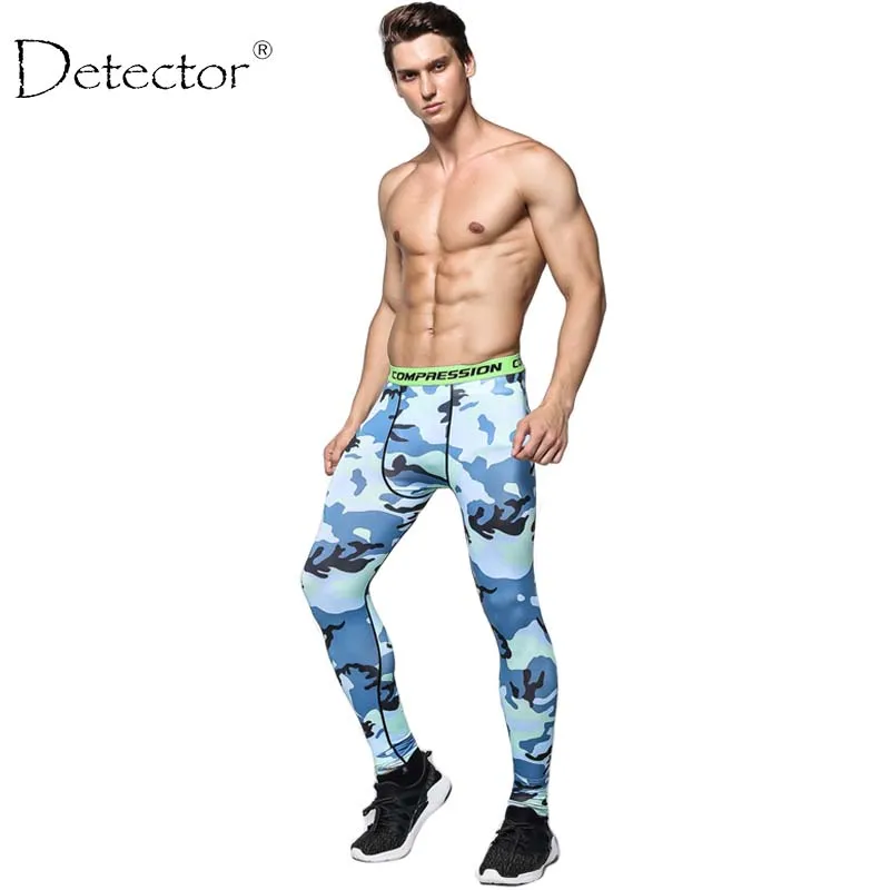 Detector Running Tights Men Jogging Sport Leggings Milk Fiber GYM Fitness Compression Pants Exercise Quick-Drying Trousers