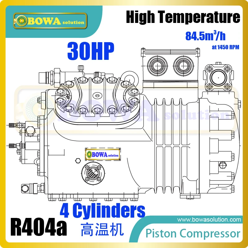 30HP middle temperature semi-hermetic compressors for modern refrigeration and air conditioning plants, replacing 4G30.2Y