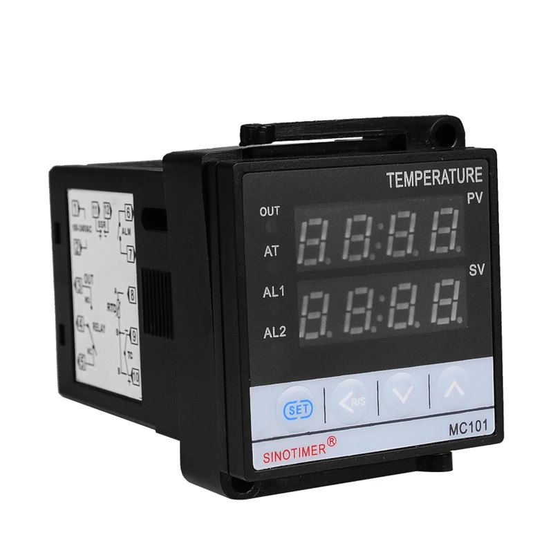 85~265Vac PT100 K Thermocouple Input 0-10V Analog Output Digital PID thermostat Temperature Controller for Heat Cool with Alarm