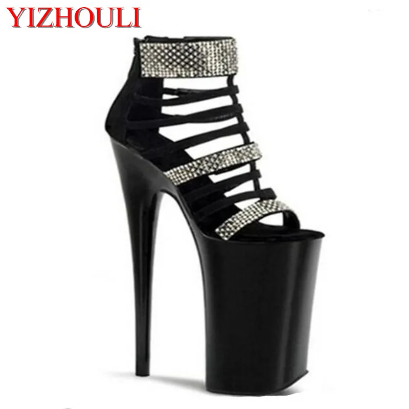 New arrival 20cm high-heeled shoes rivet formal dress open toe sandals 8 inch gladiator sexy clubbing high heels