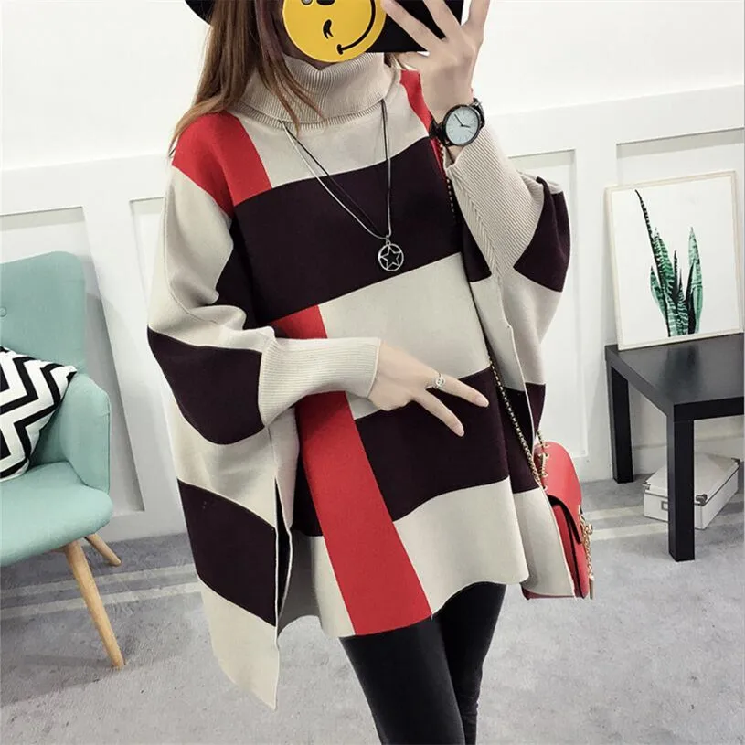 Autumn Winter  Shawl Warm Casual Loose Knitted Tops 2023 Women Pullover Female Sweater Fashion