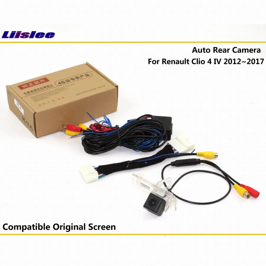 For Renault Clio 4 IV (BH/KH) 2012-2019 Car Backup Parking Camera Adapter RCA HD CCD CAM OEM Display Reversing Image Upgrade Kit