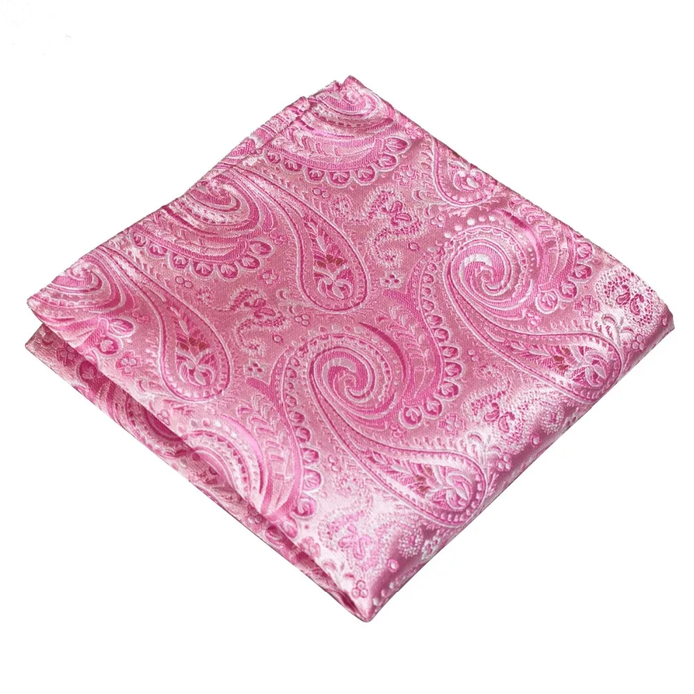 Toptan Paisley pembe mavi sarı altın kırmızı bordo mor turuncu Mens Hanky % 100% İpek jakarlı dokuma zarif mendil