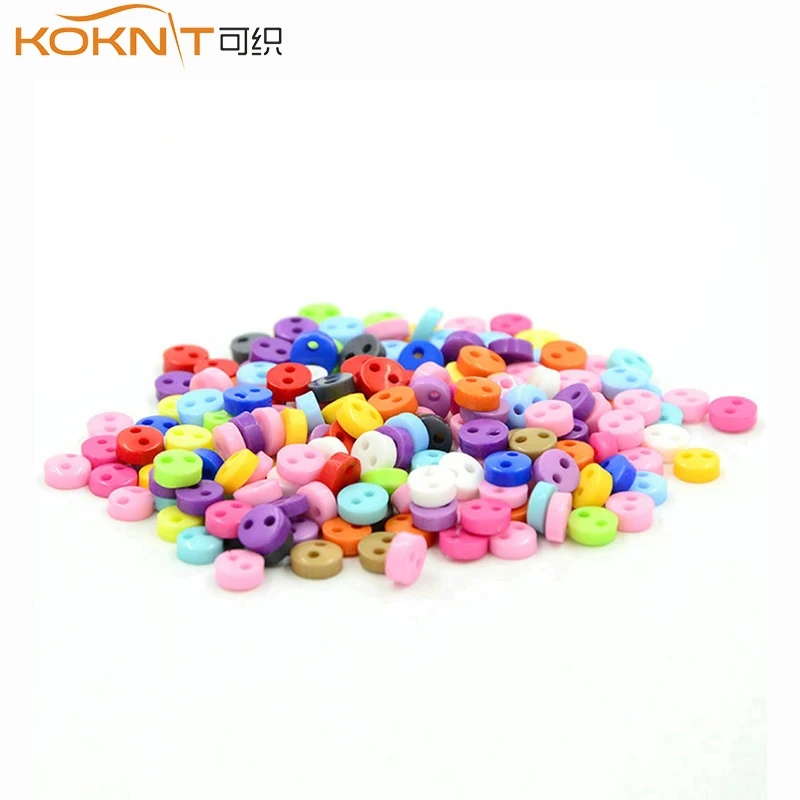 200 pieces / 6mm round nylon plastic mini multi-color small buttons with box sewing tools decorative buttons DIY clothing access