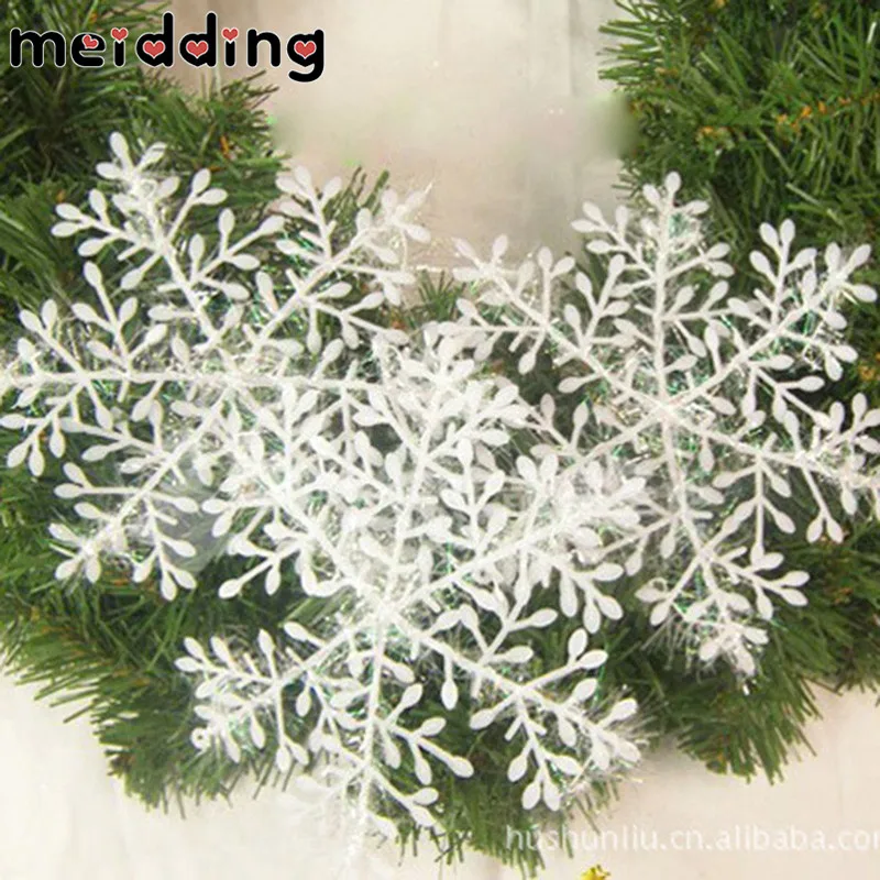 10-30Pcs Christmas White Snowflake Decor For home Hanging Pendant New Year 2024 Gifts Xmas Tree Ornaments Window Noel Decoration