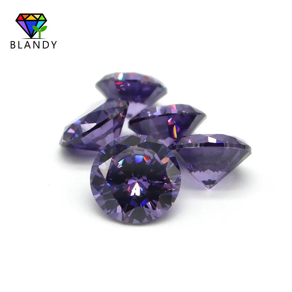 Hot Sale 100pcs 1.0~2.5mm 5A Sample Purple Red Cubic Zirconia Round Machine Cut Lab Created Loose Amethystine Cubic Zircon Stone