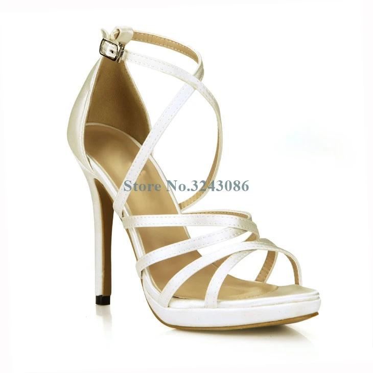 Gold Silver Patent Leather Stiletto Heel Sandals Open Toe Cross Tied Thin High Heel Sandals Shining Paillette Narrow Band Shoes