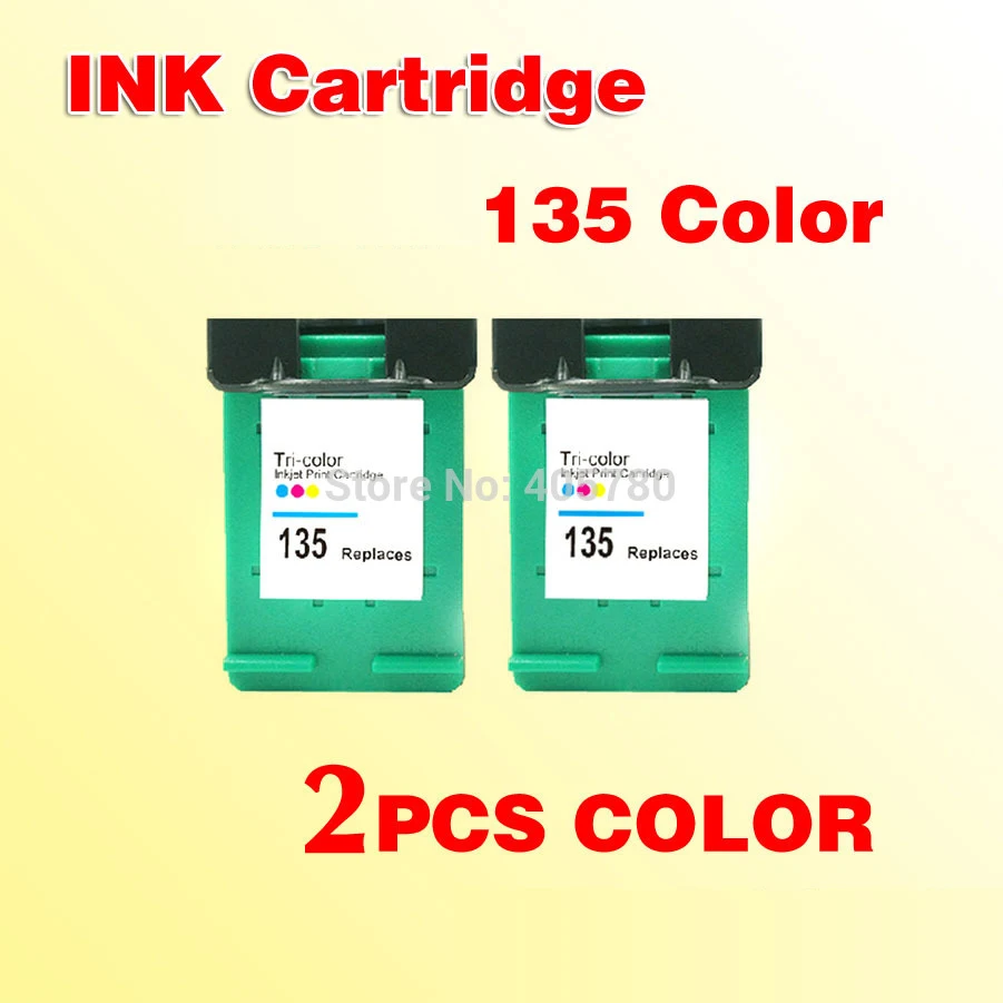 2x for 135 (C8766HE) color INK cartridge compatible for6520/6540/6620series Photosmart2570/2600/2700 freeshipping