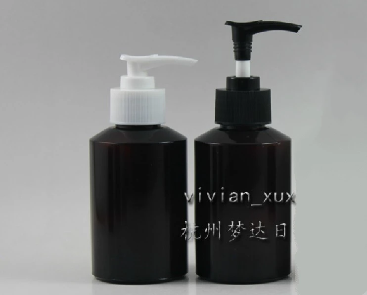 50pcs empty 125ml dark brown glass lotion bottle with black or white pump,125 ml cosmetic lotion glass bottles for liquid cream