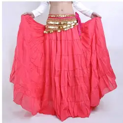 1pcs/lot Fashion Swing Gypsy Skirt Brand Belly Dance Costume Women Ballroom belly dancing long solid linen skirt