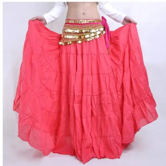 1pcs/lot Fashion Swing Gypsy Skirt Brand Belly Dance Costume Women Ballroom belly dancing long solid linen skirt