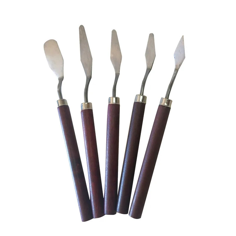 5pcs Palette Knife Painting Stainless Steel Scraper Spatula Drawing Tools Set Art Supplies for Artist Oil Painting Color Mixing